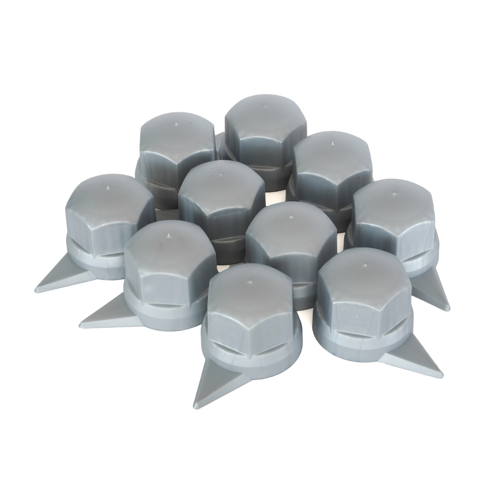 Set 10 capace pentru prezoane roata, cu indicator, MEGA DRIVE NN32S WS, 32 mm x 41 mm, gri, din plastic