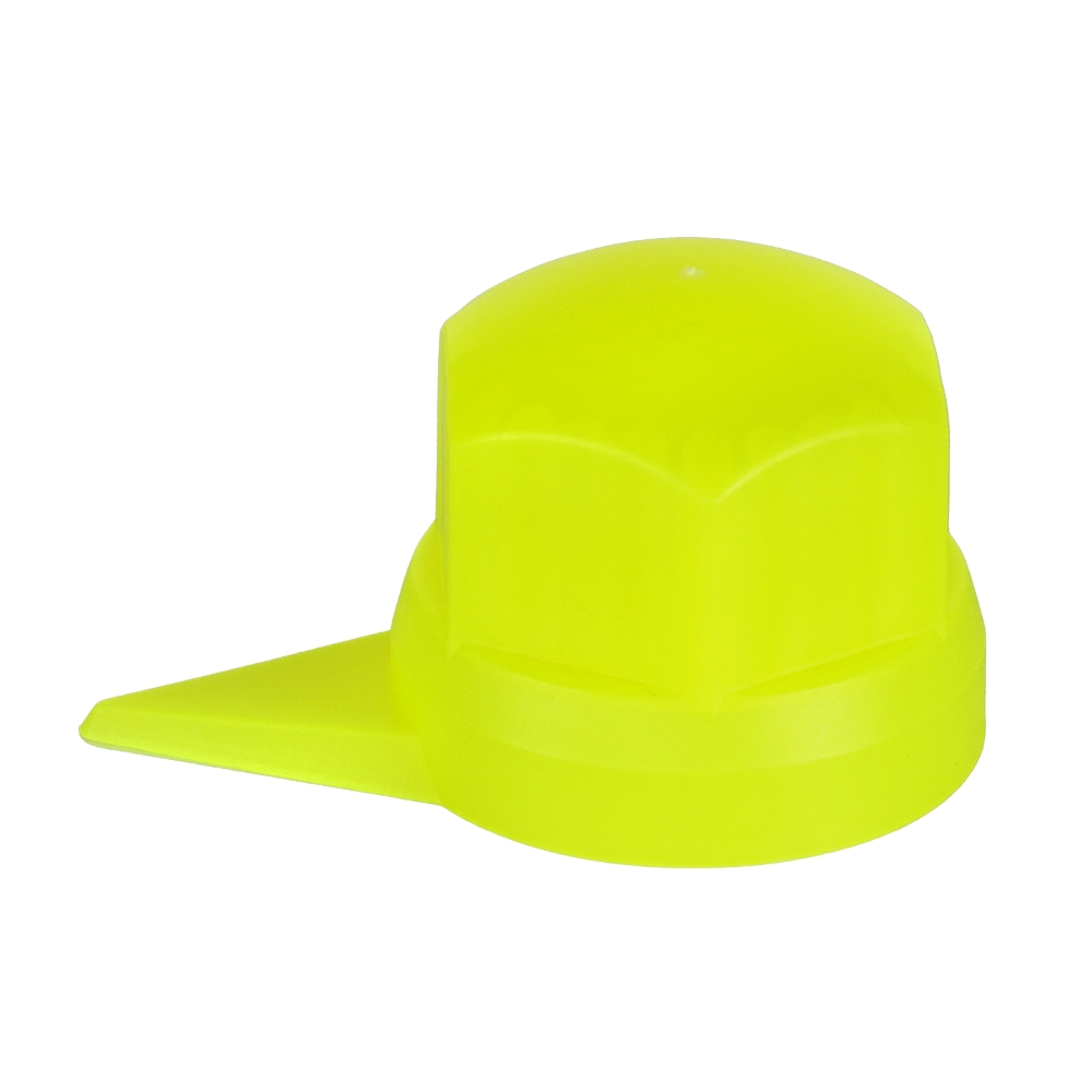 Set 10 capace pentru prezoane roata, cu indicator, MEGA DRIVE NN33 Z/Y/NEON WS, 33 mm x 41 mm, galben neon, din plastic