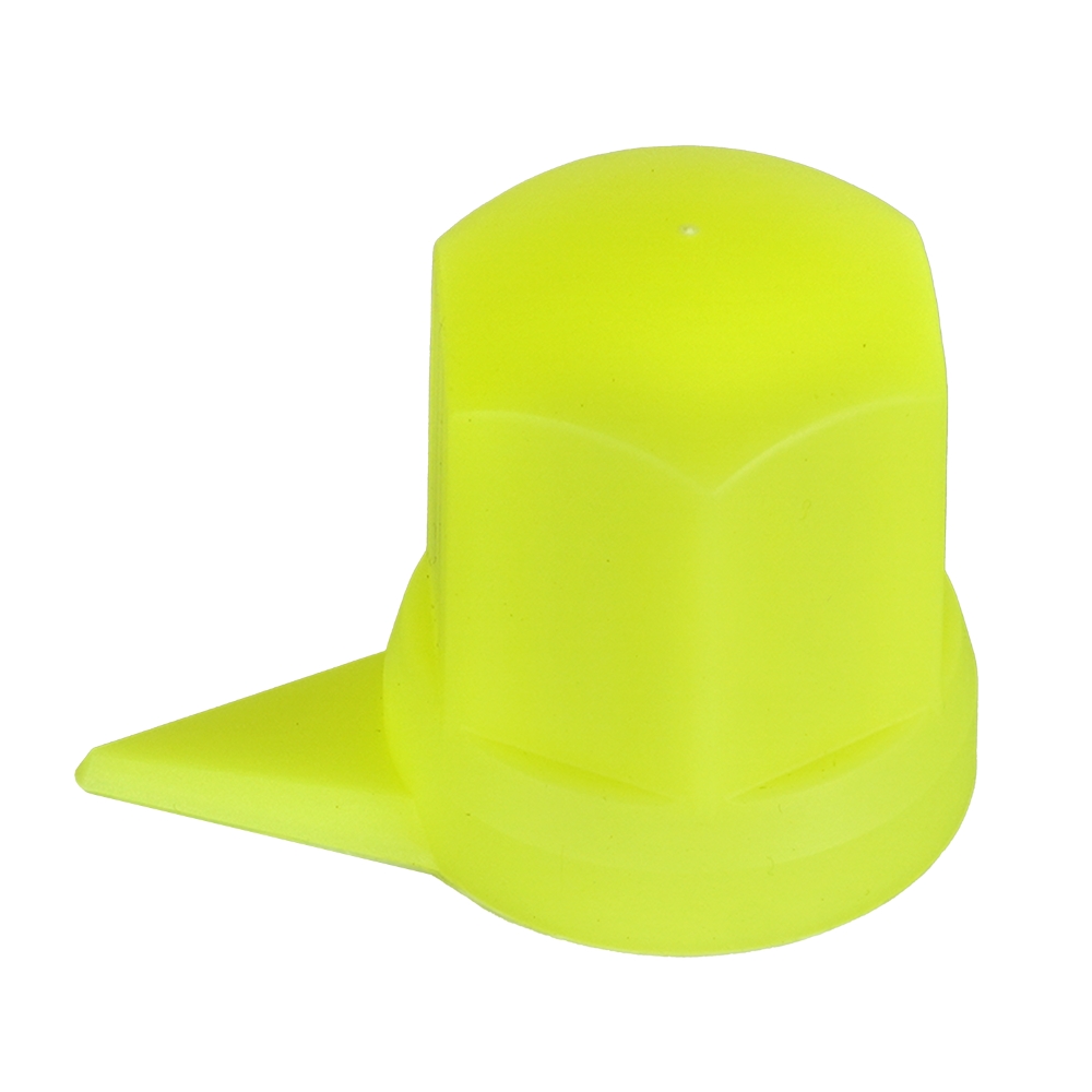 Set 10 capace pentru prezoane roata, cu indicator, MEGA DRIVE NW33 Z/Y/NEON WS, 33 mm x 54.5 mm, galben neon, din plastic