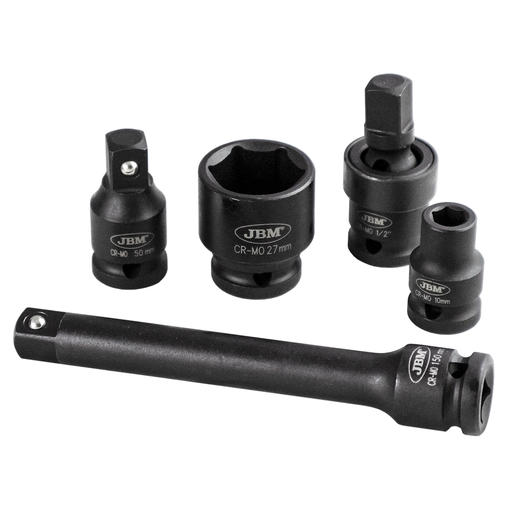 Set 14 tubulare scurte de impact JBM 52345, prindere 1/2 inch, cutie transport