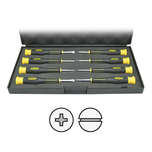 Set 8 surubelnite scurte JBM 52500, profil drept/cruce, cutie depozitare
