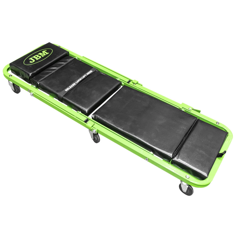 Targa pentru service auto JBM 52542, 2 in 1, cu roti deplasare, tapitat