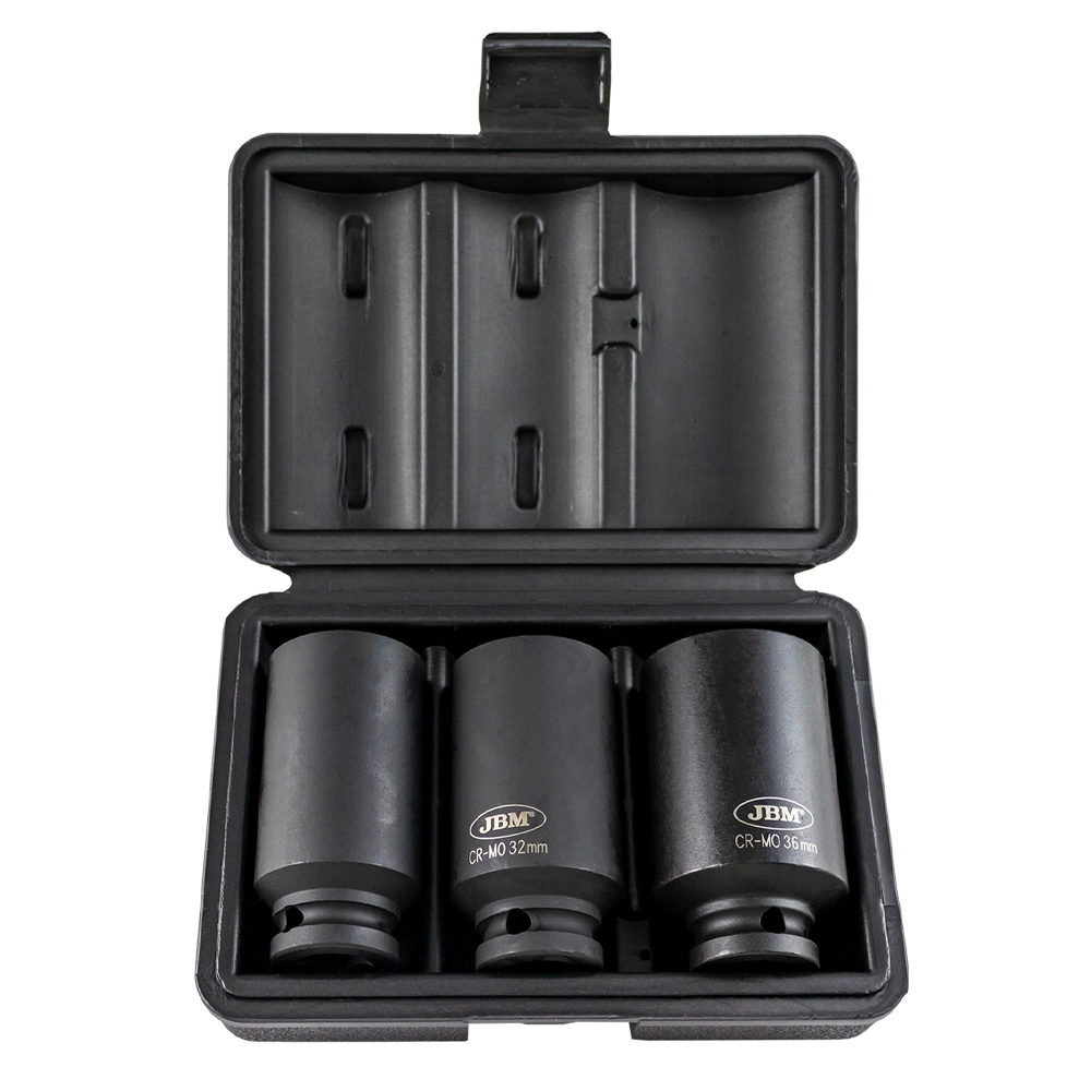 Set 3 chei tubulare de impact JBM 52694, XZN, prindere 1/2 inch, deschidere chei 30-32-36 mm, lungime 78 mm