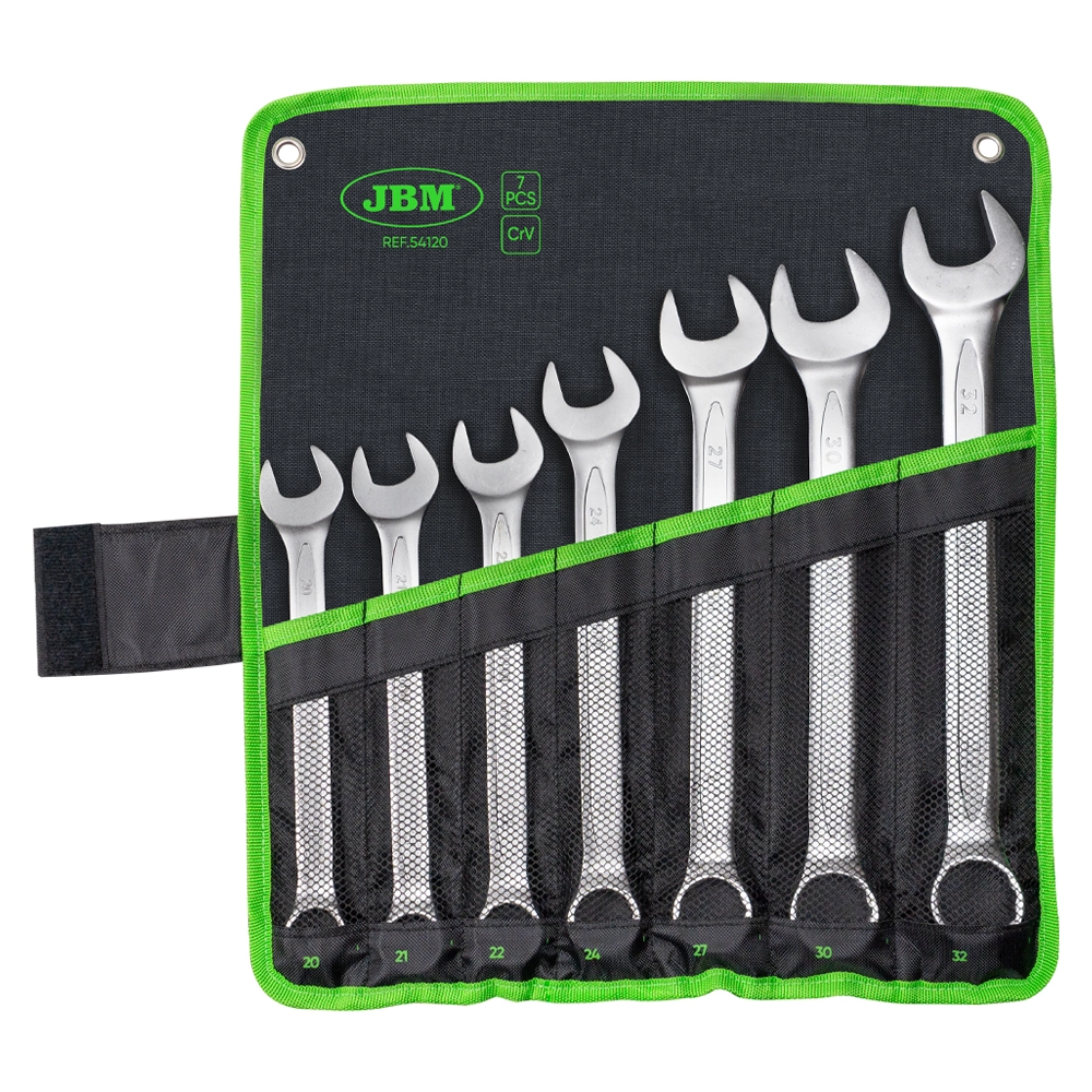 Set 7 chei combinate JBM 54120, deschidere chei 20-32, cu husa din panza