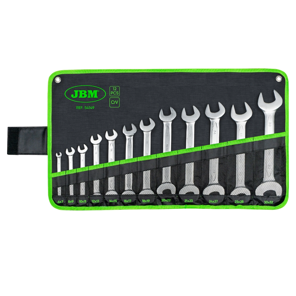 Set 12 chei fixe JBM 54149, deschidere chei 6-32, Cr-V, husa din panza
