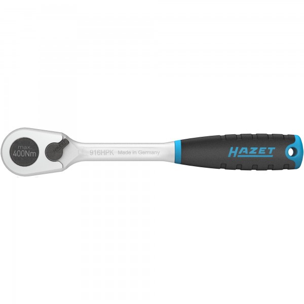 Clichet reversibil HAZET 916HPK, prindere patrat 1/2 inch, 90 dinti, lungime 200 mm