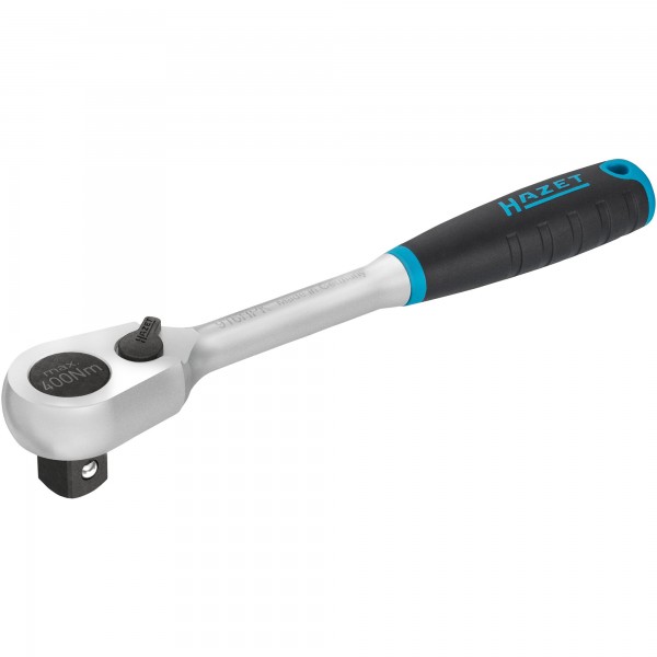 Clichet reversibil HAZET 916HPK, prindere patrat 1/2 inch, 90 dinti, lungime 200 mm