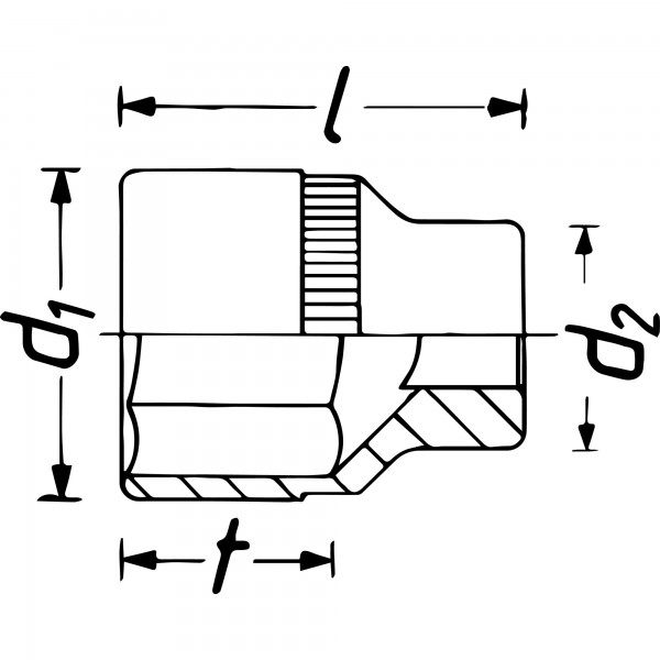 Cheie tubulara hexagonala HAZET 900-24, antrenor patrat 1/2 inch, profil hexagonal, deschidere cheie 24 mm
