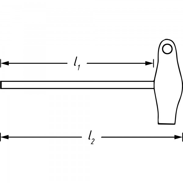 Cheie antrenor cu maner T HAZET 866-4, prindere patrat 1/4 inch, lungime tija 100 mm
