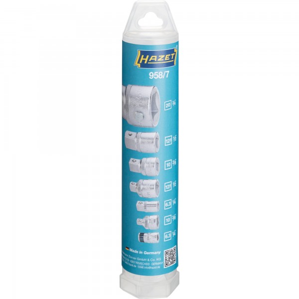 Set 7 adaptoare chei HAZET 958/7, prindere patrat 1/2 inch, 1/4 inch, 3/4 inch, 3/8 inch