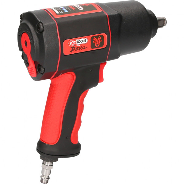 Pistol de impact pneumatic KS TOOLS Devil 515.1200, antrenor patrat 1/2 inch, cuplu maxim desfacere 1600 Nm, turatie 8500 rot/min