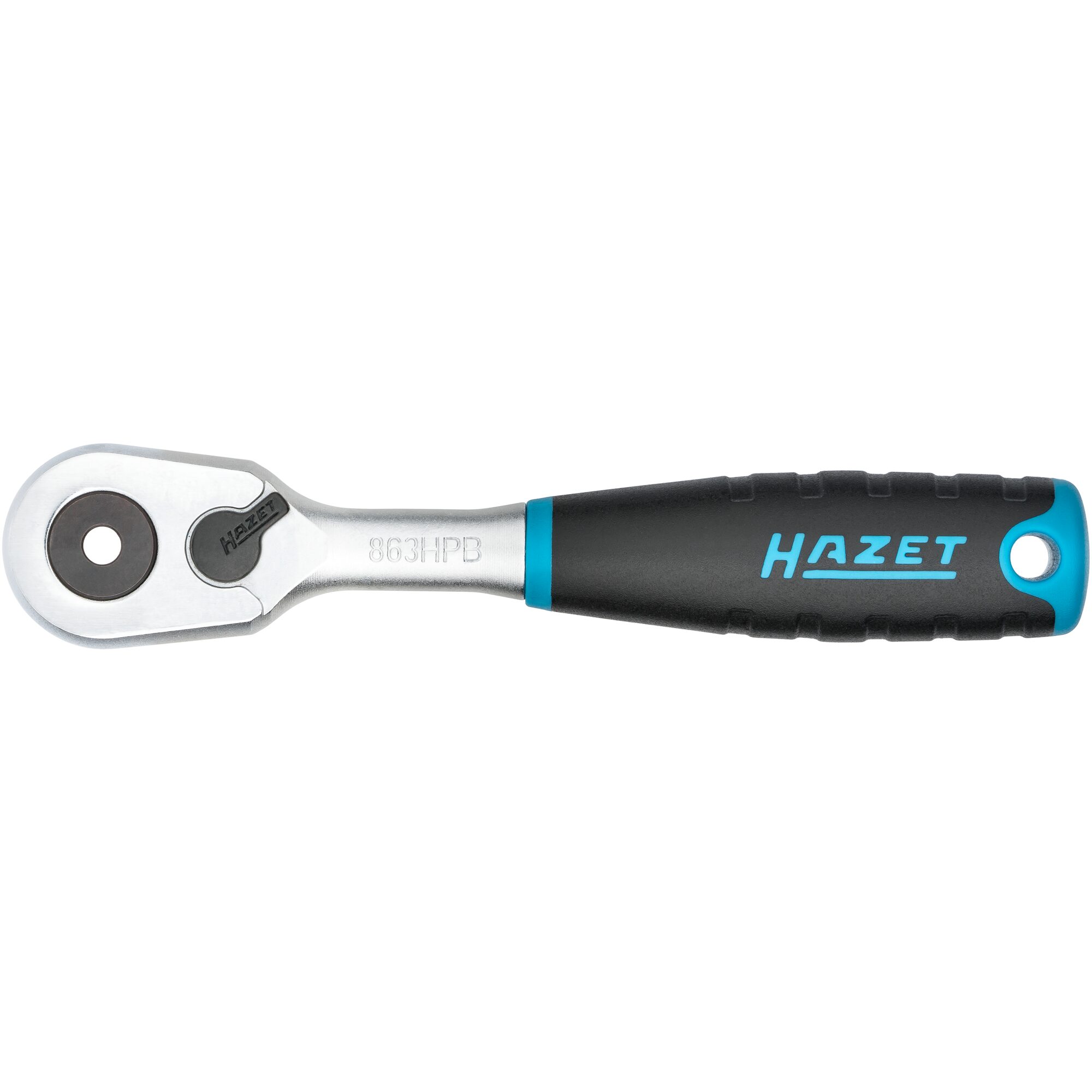 Clichet reversibil HAZET 863HPB, prindere patrat 1/4 inch, 90 dinti, lungime 116 mm