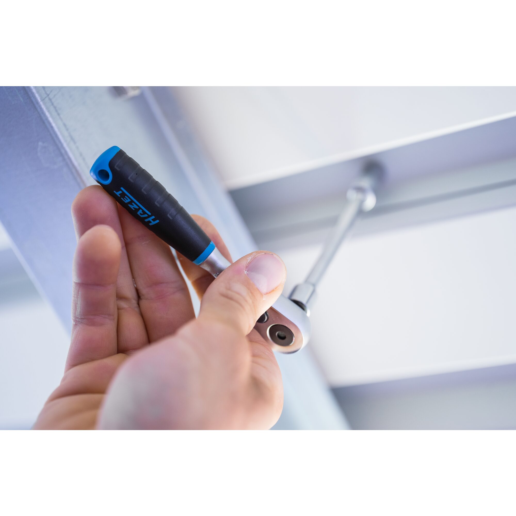 Clichet reversibil HAZET 863HPB, prindere patrat 1/4 inch, 90 dinti, lungime 116 mm