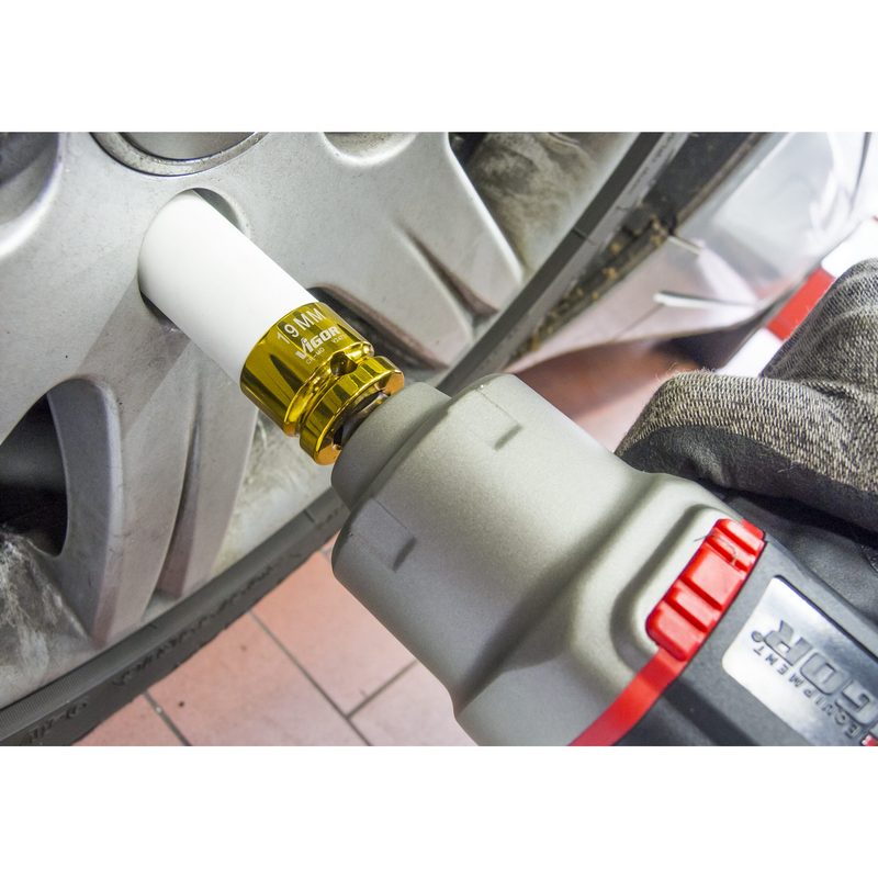 Set 5 chei tubulare de impact VIGOR V2257, patrat 1/2 inch, deschidere chei 15-22 mm, acoperite, pentru jante aliaj