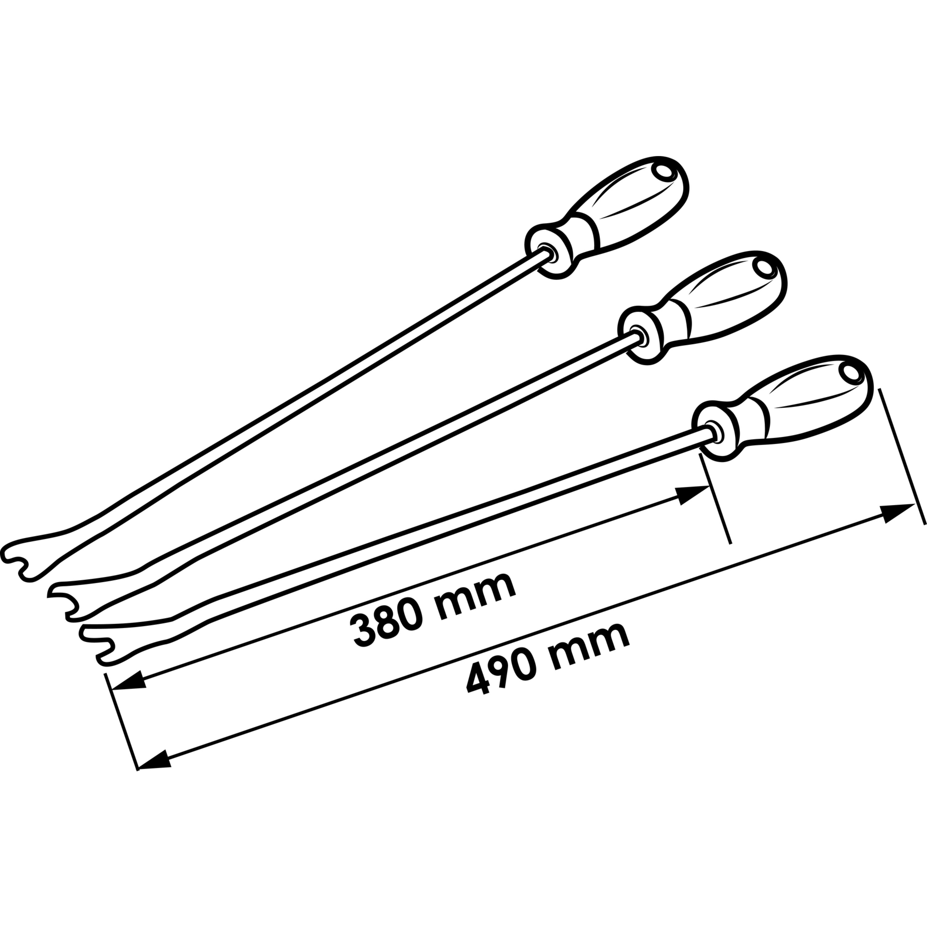 Set 3 leviere demontare elemente auto VIGOR V4885, lungime 490 mm