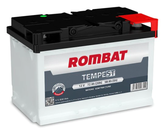 Baterie auto ROMBAT Tempest Semitractiune 572B30044, 12V, 72 Ah, 277x175x190 mm