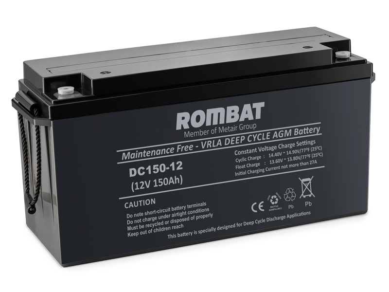 Acumulator stationar ROMBAT DCG150, AGM 12 V, 150 Ah, 484x171x241 mm