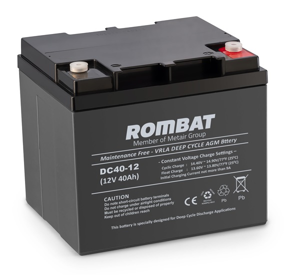 Acumulator stationar ROMBAT DCG40, AGM 12 V, 40 Ah, 199x166x173 mm