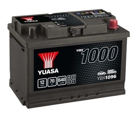 Baterie auto YUASA YBX 1000 CA-CA YBX1096, 12 V, 70 Ah, 640 A, 278x175x190 mm, borna dreapta plus
