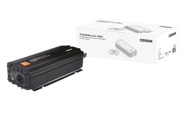 Invertor auto OSRAM Modified Sine Wave OEINVMB10, 24V DC, 1000W, 1 x priza 230V + 1 x USB 2.1A