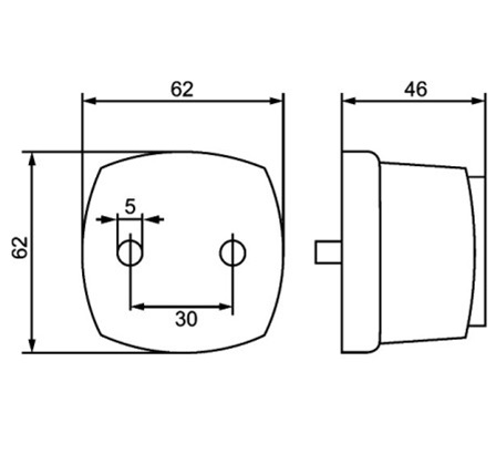 Lampa pozitie spate cu LED HELLA 2TM 357 012-011, 5W, bec C5W, 12 V, patrata, cu catadioptru, montare stanga