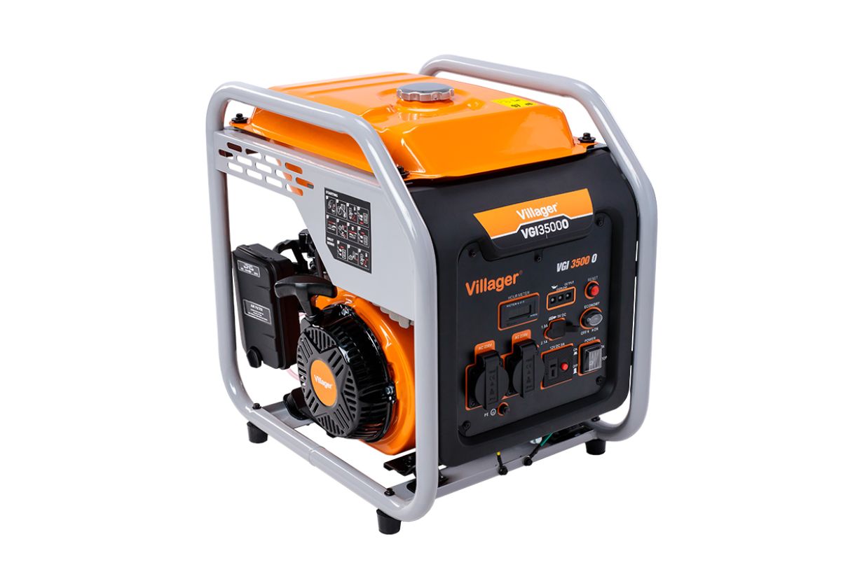 Generator de curent electric VILLAGER VGI 3500 O, motor 4T benzina, 212 cc, putere maxima 3.3 kW, 230V, rezervor 7 litri, AVR, inverter