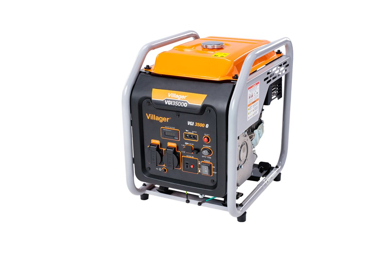 Generator de curent electric VILLAGER VGI 3500 O, motor 4T benzina, 212 cc, putere maxima 3.3 kW, 230V, rezervor 7 litri, AVR, inverter