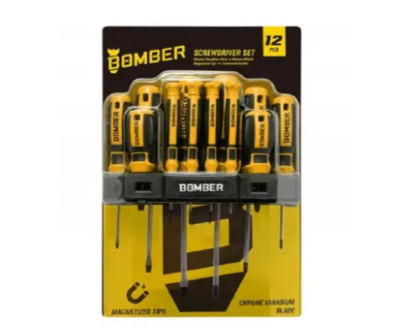 Set 12 surubelnite BOMBER Villager 072334, 4 x SL, 4 x PH, 4 x surubelnite de precizie