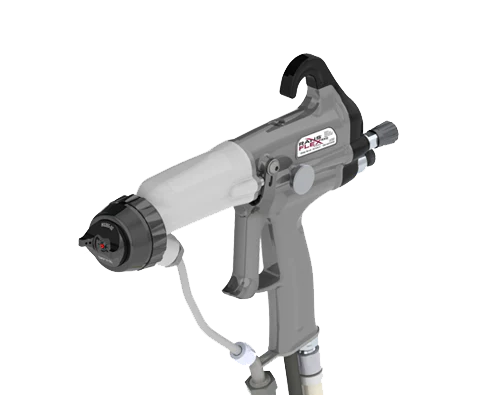 Pistol de vopsit electrostatic DE VILBISS Ransburg 81365-111105 RFX-65kV RansFlex, flux ajustabil, presiune minima operare 2.8 bar