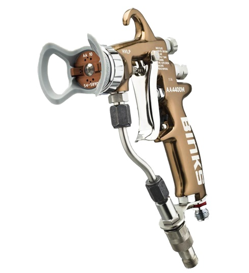 Pistol de vopsit DE VILBISS Binks Airless AA4400M, cu duza cu varf rasucit, furtun SuperFlex pentru aer/fluid de 7.5 m