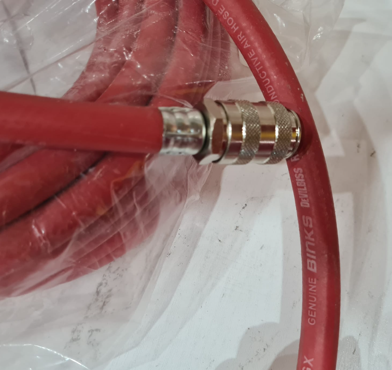 Furtun alimentare aer DE VILBISS H-6085-QD-15, profesional, diametru 8 mm, lungime 15 metri, din cauciuc