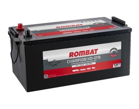 Baterie camion ROMBAT CHAMPION HD EFB 7305HF3120, 12V, 230 Ah, 1200 A, 518x276x226, borna stanga plus