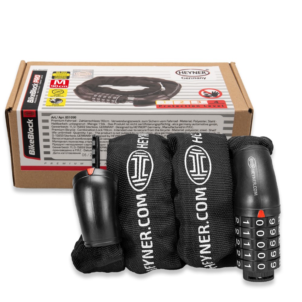 Antifurt cu cifru pentru bicicleta HEYNER 851090, lungime 90 cm