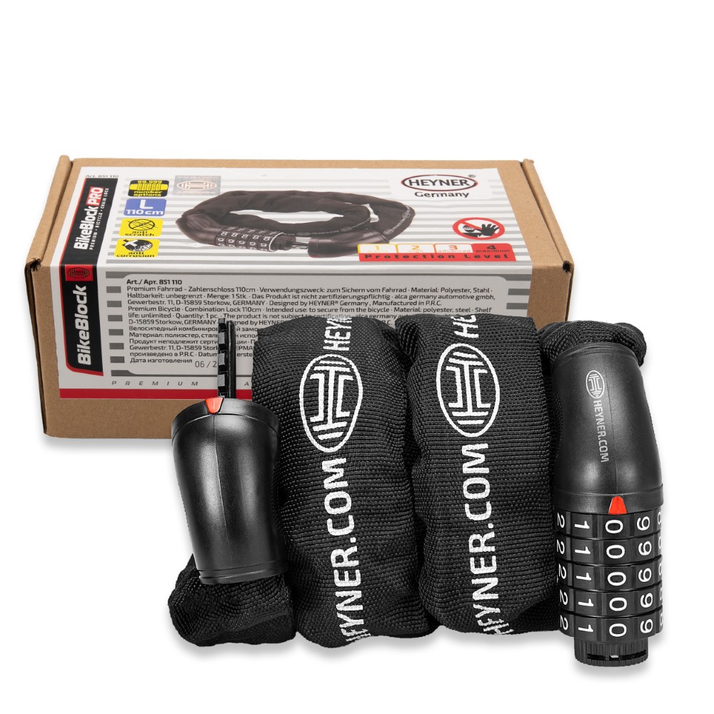 Antifurt cu cifru pentru bicicleta HEYNER 851110, lungime 110 cm