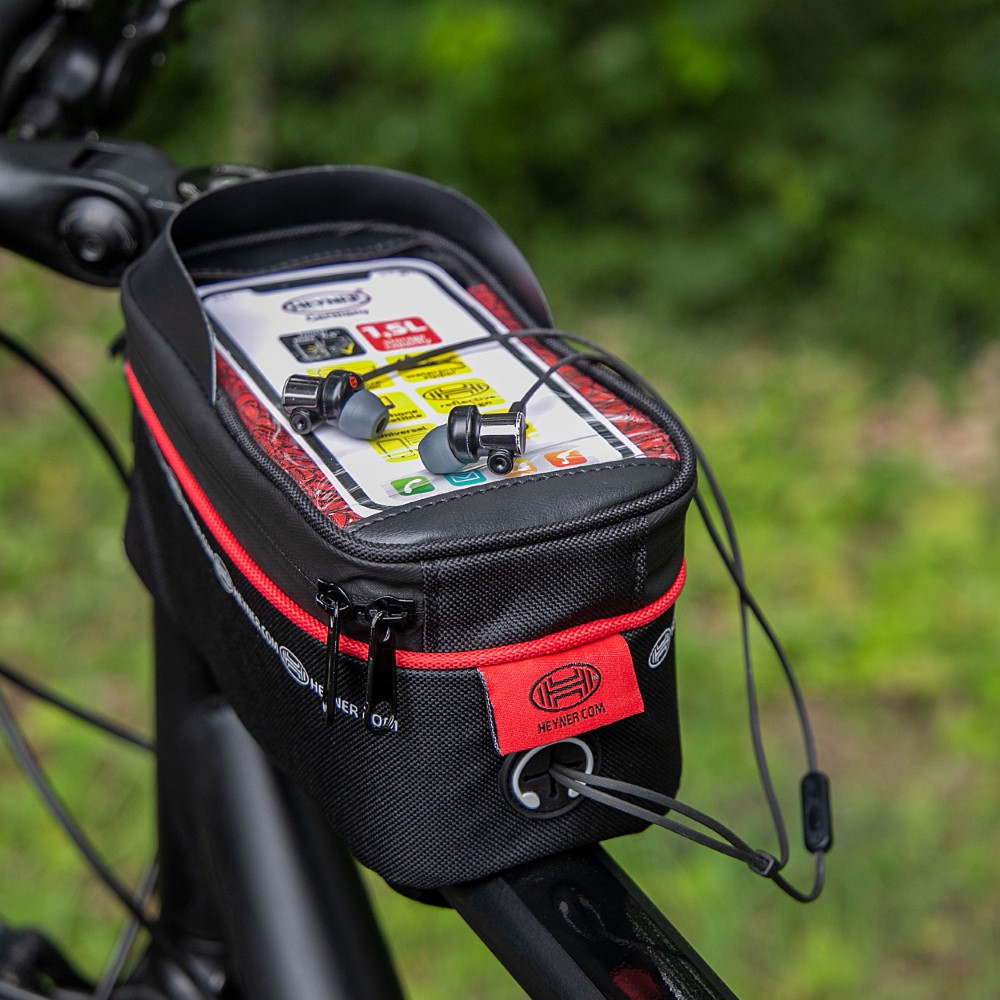Suport telefon gentuta impermeabila pentru bicicleta HEYNER 734100, cu fermoar, 20 x 9 x 11 cm