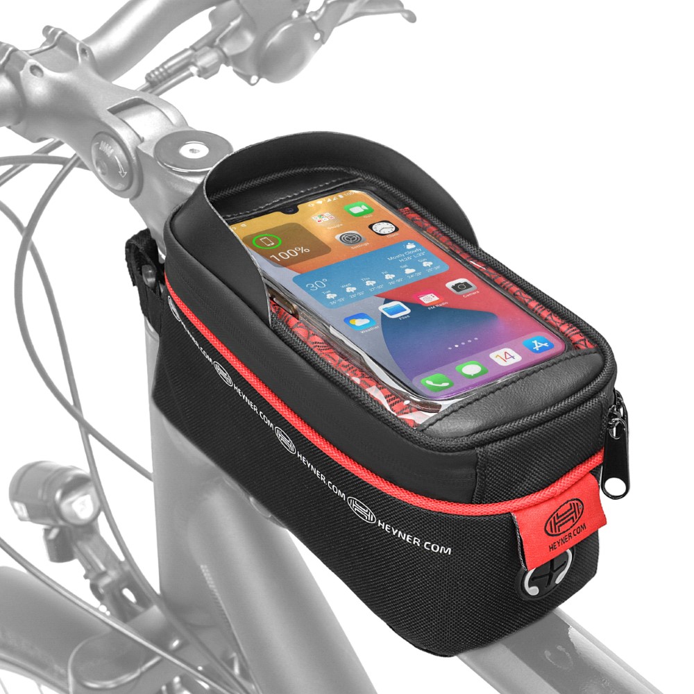 Suport telefon gentuta impermeabila pentru bicicleta HEYNER 734100, cu fermoar, 20 x 9 x 11 cm