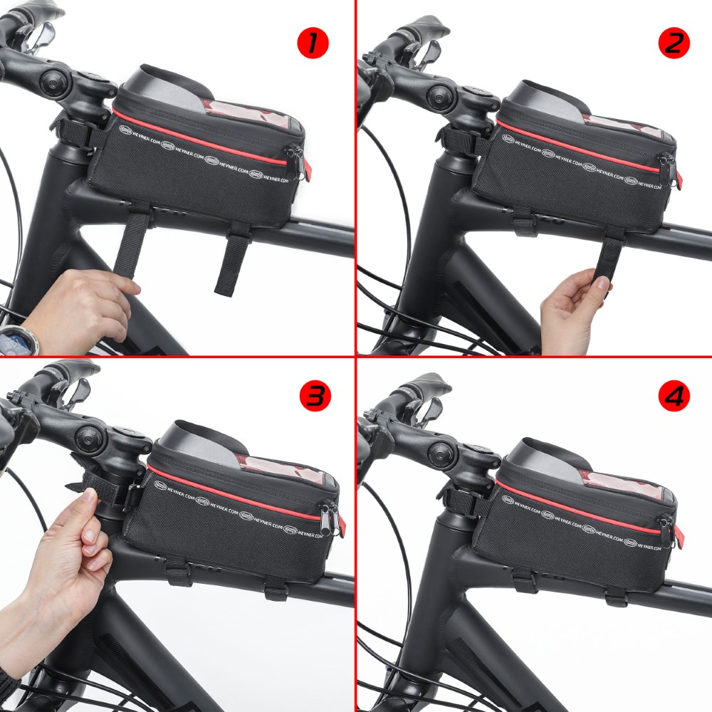 Suport telefon gentuta impermeabila pentru bicicleta HEYNER 734100, cu fermoar, 20 x 9 x 11 cm
