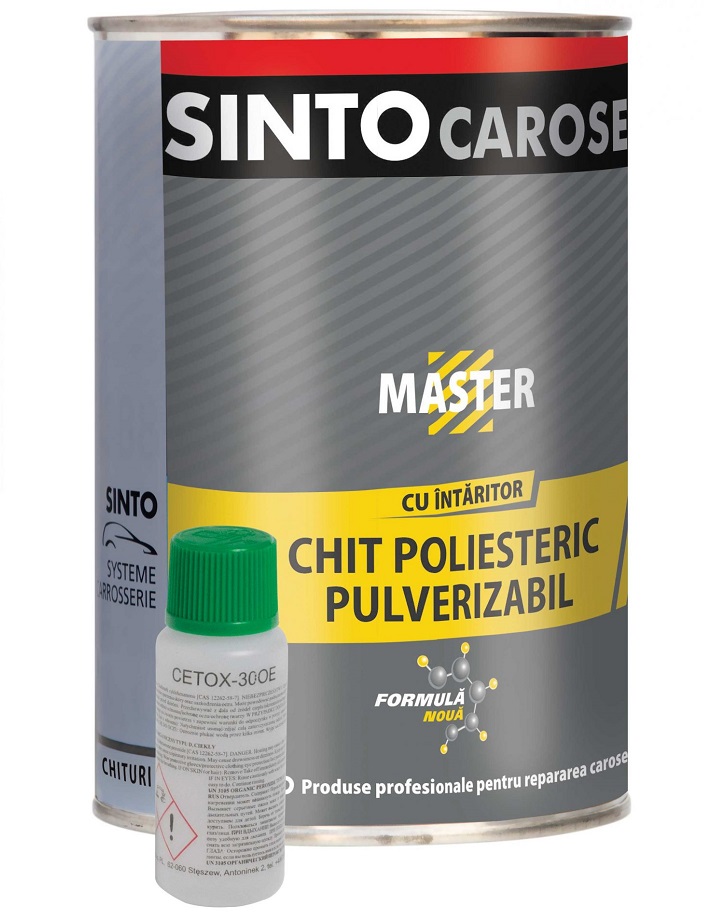 Chit pulverizabil poliesteric bicomponent SINTO MASTER 11149, 1.2 kg, gri