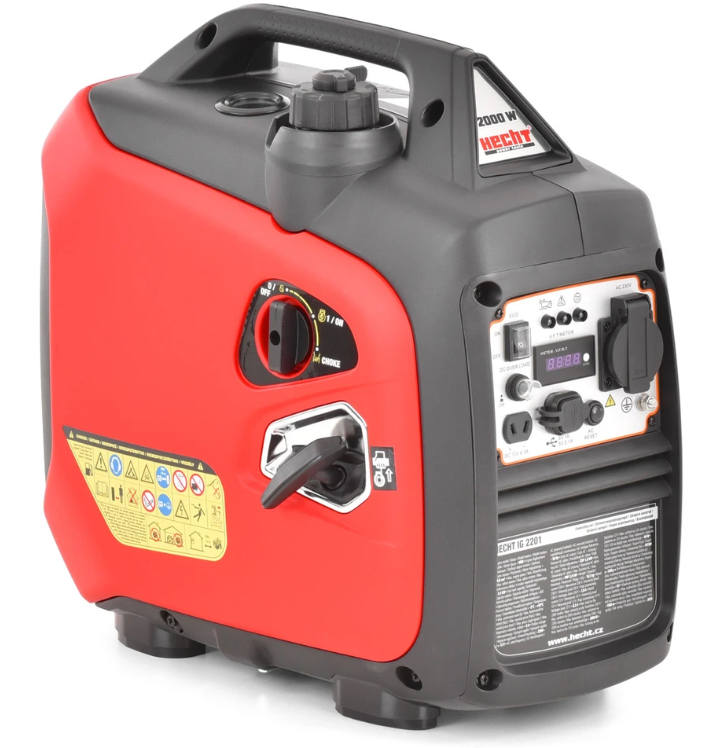 Generator invertor monofazat HECHT IG 2201, motor benzina 4T, 79.8 CC, max 2000 W, 1 x priza 230 V, 1 x 12 V DC, 2 x USB 5 V