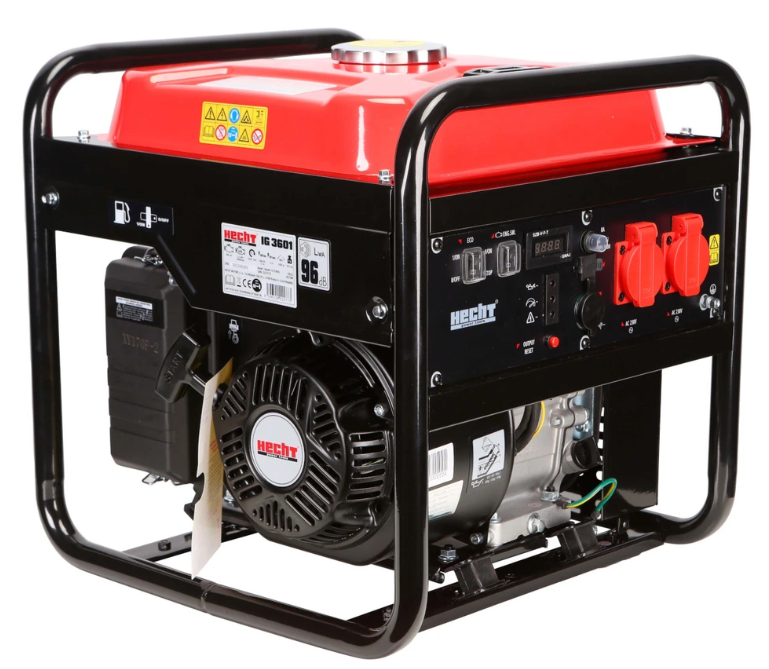 Generator de putere invertor HECHT IG 3601, max 3.3 kW, motor benzina 4T, 208 CC, 2 x priza 230 V, 1 x priza 12 V, 2 x USB 5 V