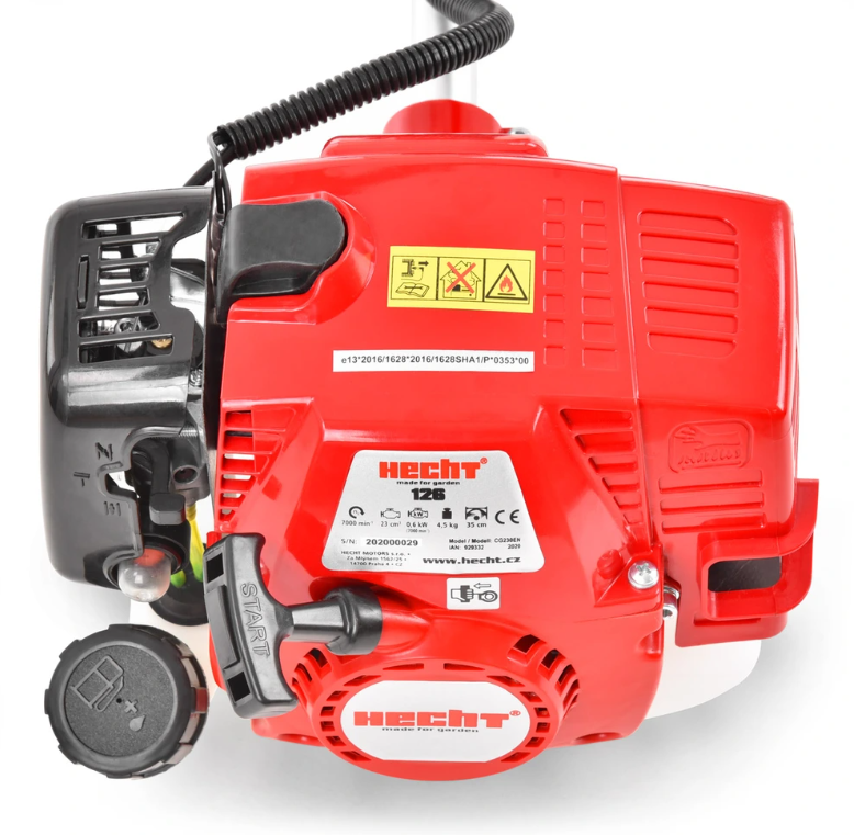 Motocoasa pe benzina HECHT 126, motor 2T, 23 CC, 0.6 kW, 0.8 CP, diametru taiere 35 mm