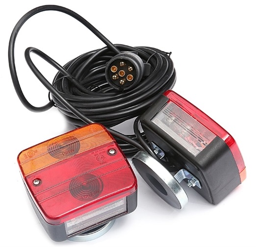 Set 2 lampi semnalizare spate BOTTARI 48041BT, prindere cu magnet, priza 7 pini, cablu alimentare 7.5 m, cu becuri incluse