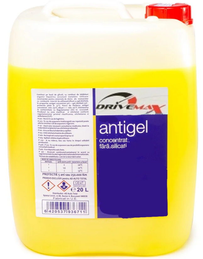 Antigel DRIVEMAX tip D, culoare verde/galben, volum 20 litri