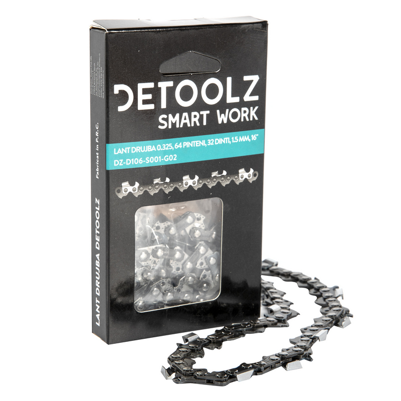 Lant pentru drujba DETOOLZ DZ-D106-S001-G02, pas 0.325, 64 pinteni, 32 dinti, grosime canal 1.5 mm, 16 inch