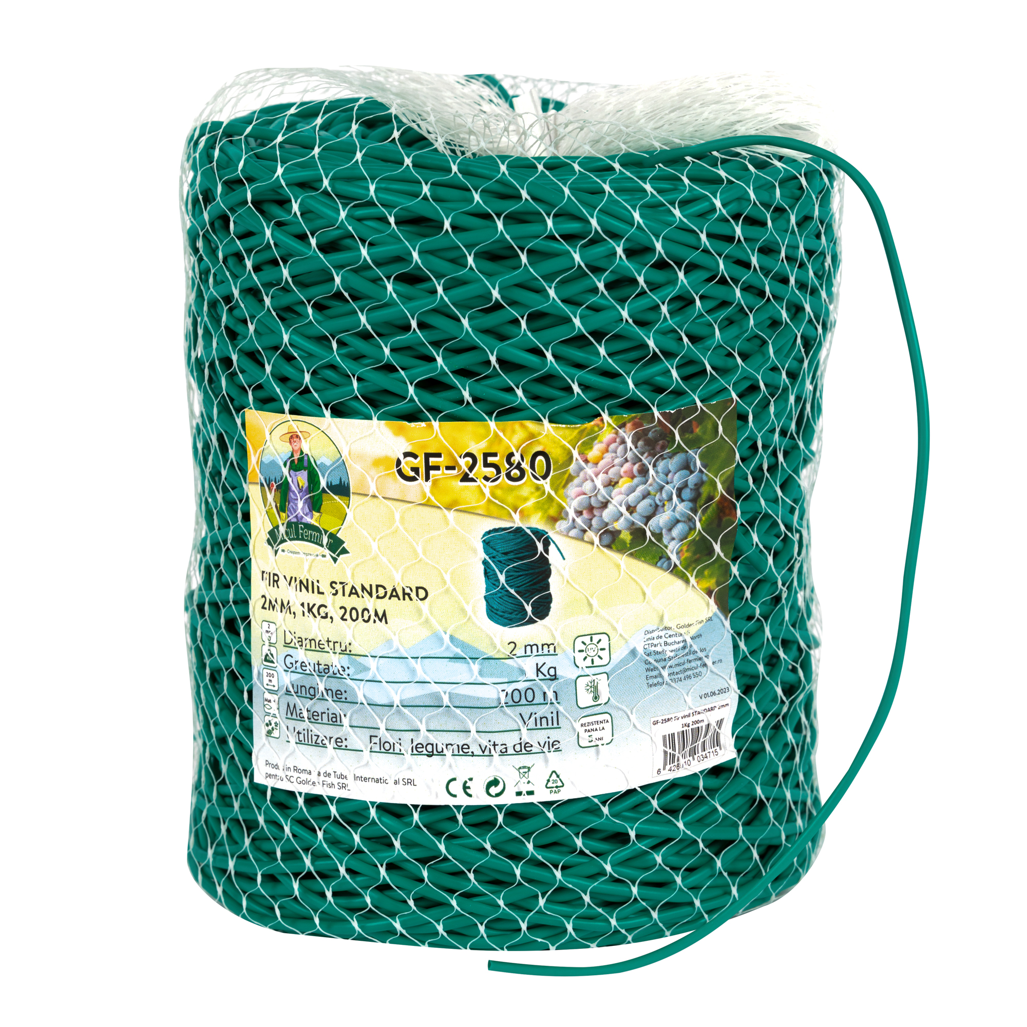 Fir vinil MICUL FERMIER GF-2580, Standard, diametru 2 mm, 1 kg, lungime 200 m