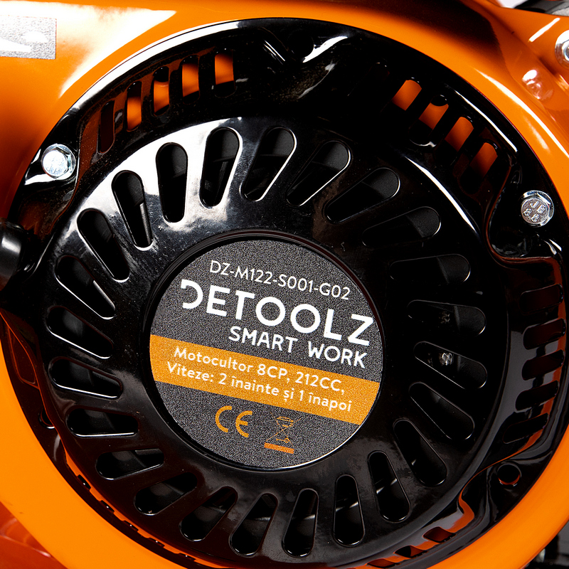 Motocultor DETOOLZ DZ-M122-S001-G02, 8 CP, 212 CC, viteze 2 inainte, 1 inapoi