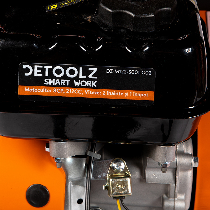 Motocultor DETOOLZ DZ-M122-S001-G02, 8 CP, 212 CC, viteze 2 inainte, 1 inapoi