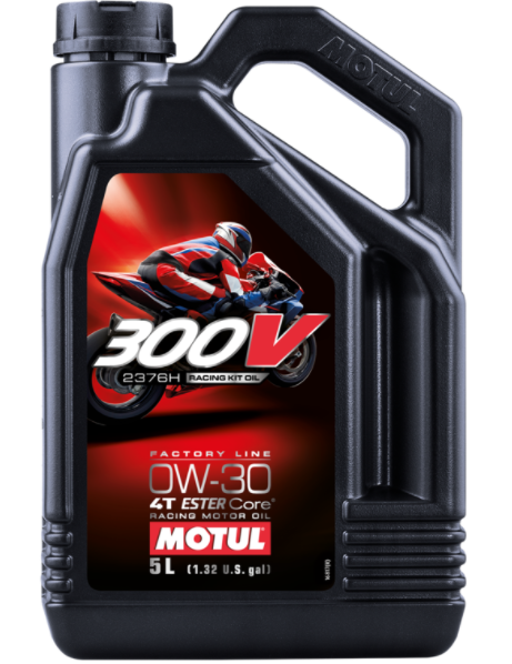 Ulei motor 4T MOTUL 300V R.K.O 2376H 0W30, volum 5 litri, sintetic