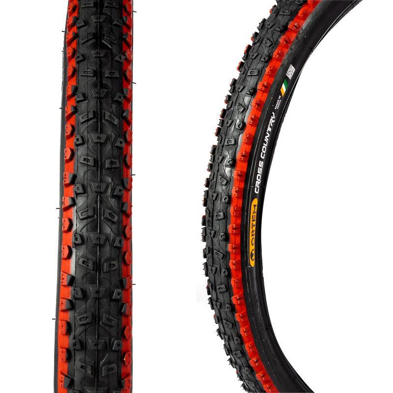 Anvelopa pentru bicicleta ORTEM GF-2586, Cross Country, 26 x 1.95 inch, 52-559 mm, negru/rosu