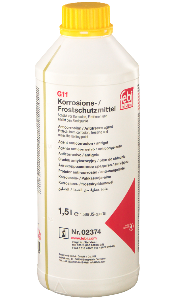 Antigel concentrat FEBI BILSTEIN G11 2374, MB 325.2, volum 1.5 litri, galben